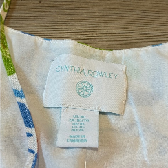 Cynthia Rowley Linen blend Tiered Maxi dress White print Brunch Vacation XL NWOT - Picture 9 of 12